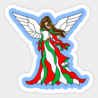 Stained Glass Italian Christmas Angel Princess Sticker